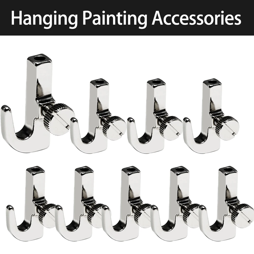 

4-10PCS Adjustable Hanging Hook Hardware Accessory Suitable for Gallery Image Suspension System Nylon Rope Or Steel Cable