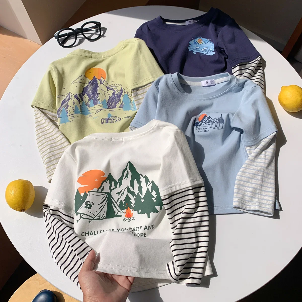 2-10T Toddler Kid Baby Boy Girl T Shirt Autumn Winter Clothes Long Sleeve Print Top Casual Plain Loose Tshirt Outfit