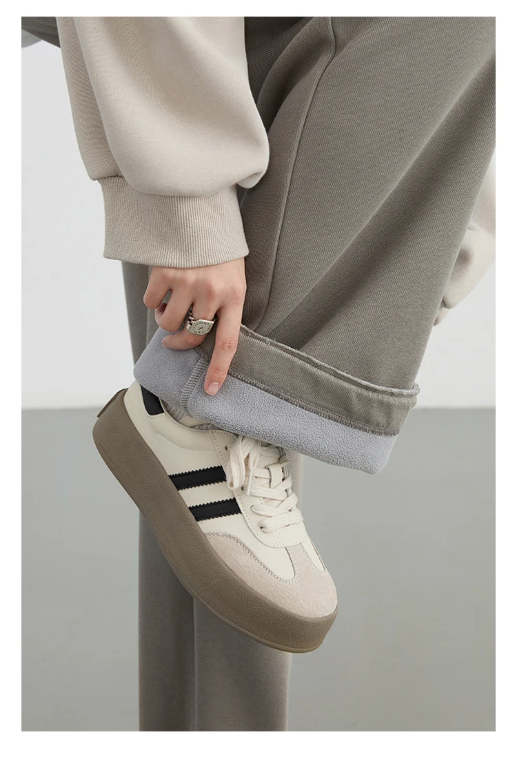 CHIC VEN Women's Pant Streetwear Solid Loose New Drawstring Sports Casual Trousers High Waisted Pants Autumn Winter 2025