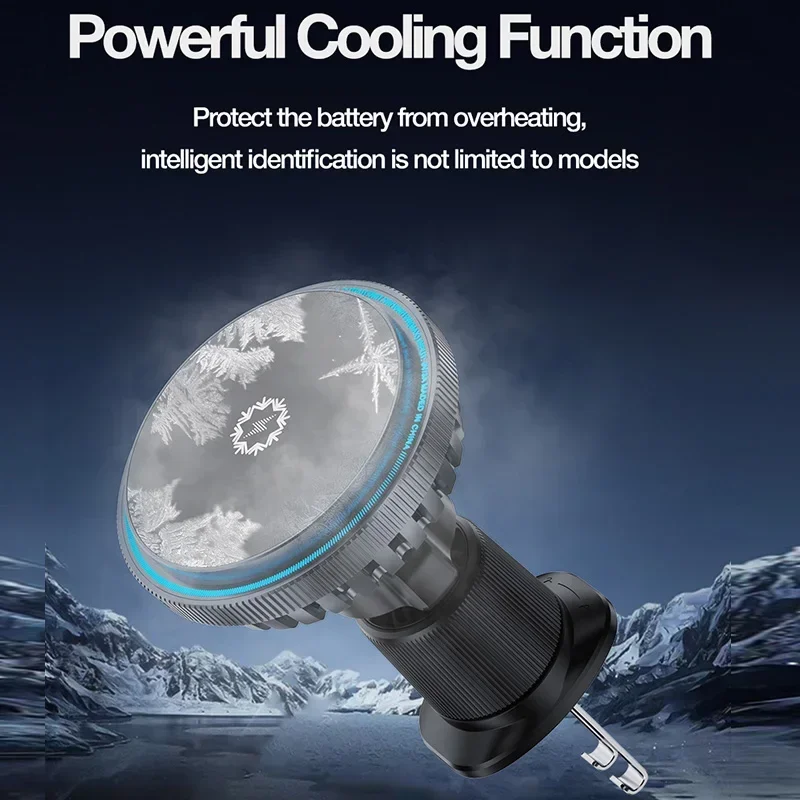 Ice Cooling Magnetic Car Wireless Charger Air Vent Mount Fast Charging Station for iPhone 17 16 15 14 Pro Max Car Phone Holder view 4