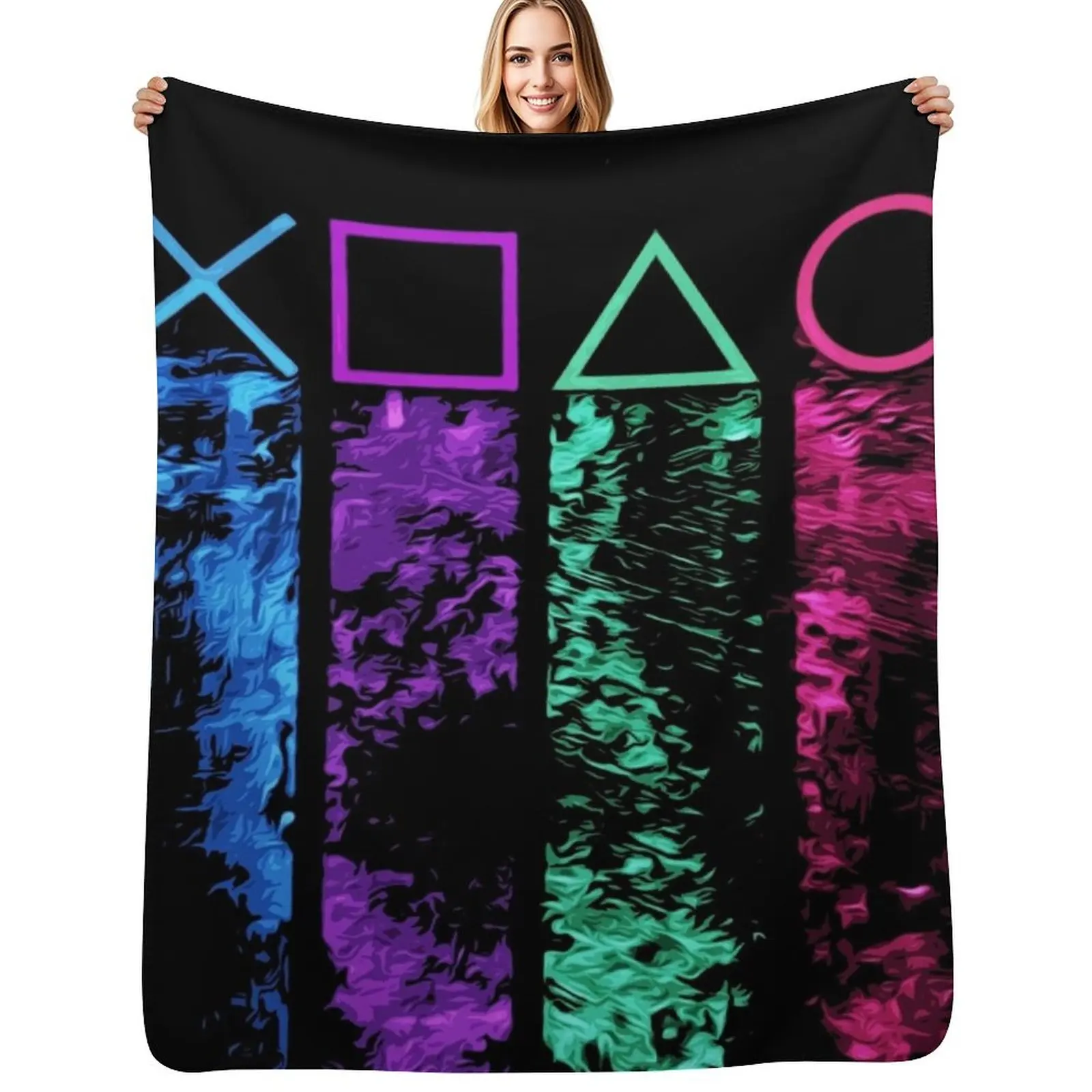 The player Throw Blanket bed plaid Sleeping Bag Picnic Tourist Soft Multi-Purpose Blankets