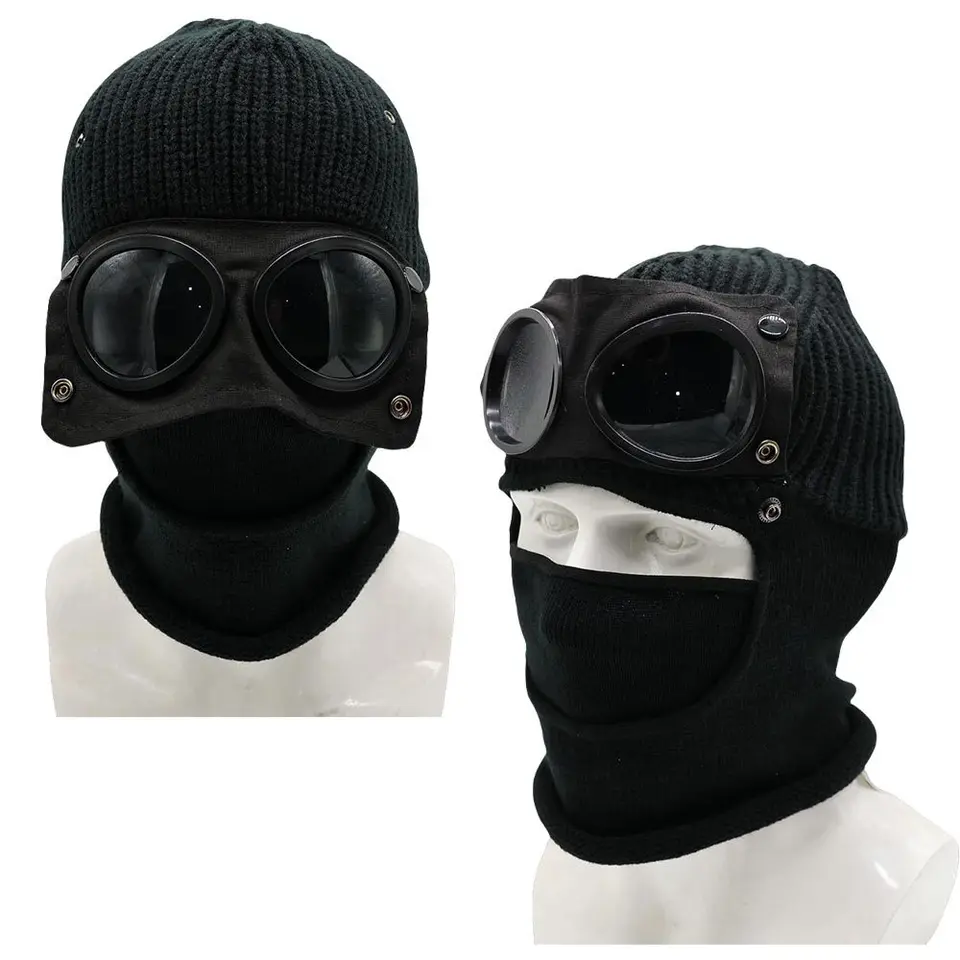 New Winter Warm Beanie Hats Women Men Winter Windproof Glasses Knitted Ski Mask Cap Outdoor Ear Protection Sports Cold Hat, image 6