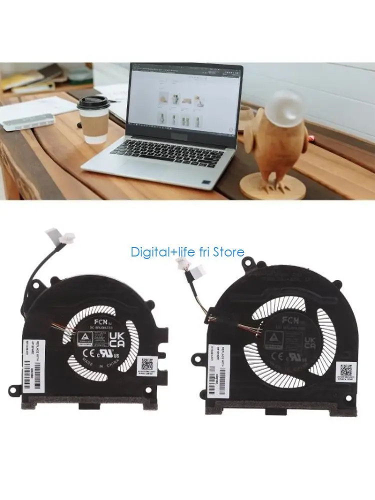 

E06D НОВЫЕ вентиляторы для ноутбука 14 14-EH TPN-W154 N10439-001 N10440 Охлаждение графического процессора процессора