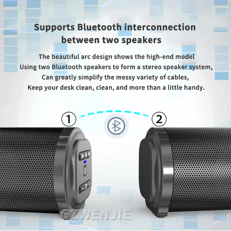 

20W Bluetooth Speaker column High Power Portable Speaker TV SoundBar for Computer Music Center Boom Box with TF RCA USB radio