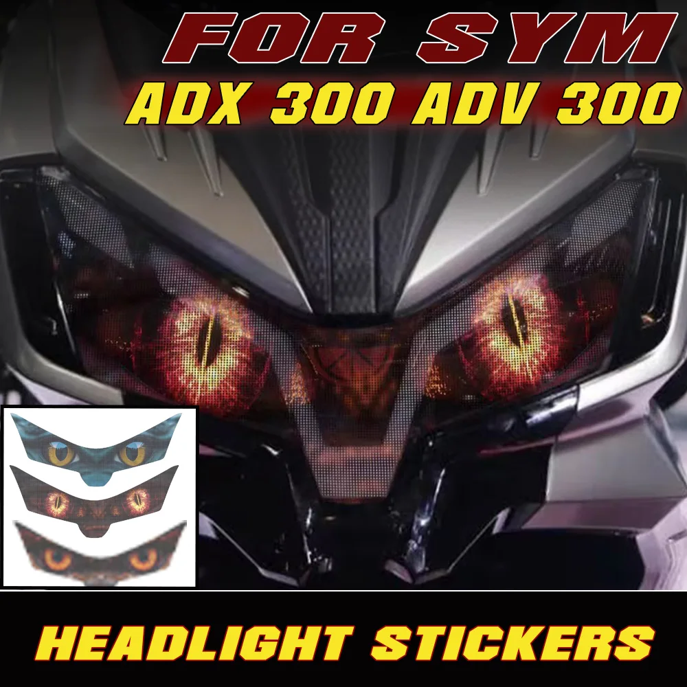 For Sym Husky ADV300 ADV 300 2024 Motorcycle Headlight Guard Stickers Accessories Waterproof Motorbike Headlamp Protective Decal