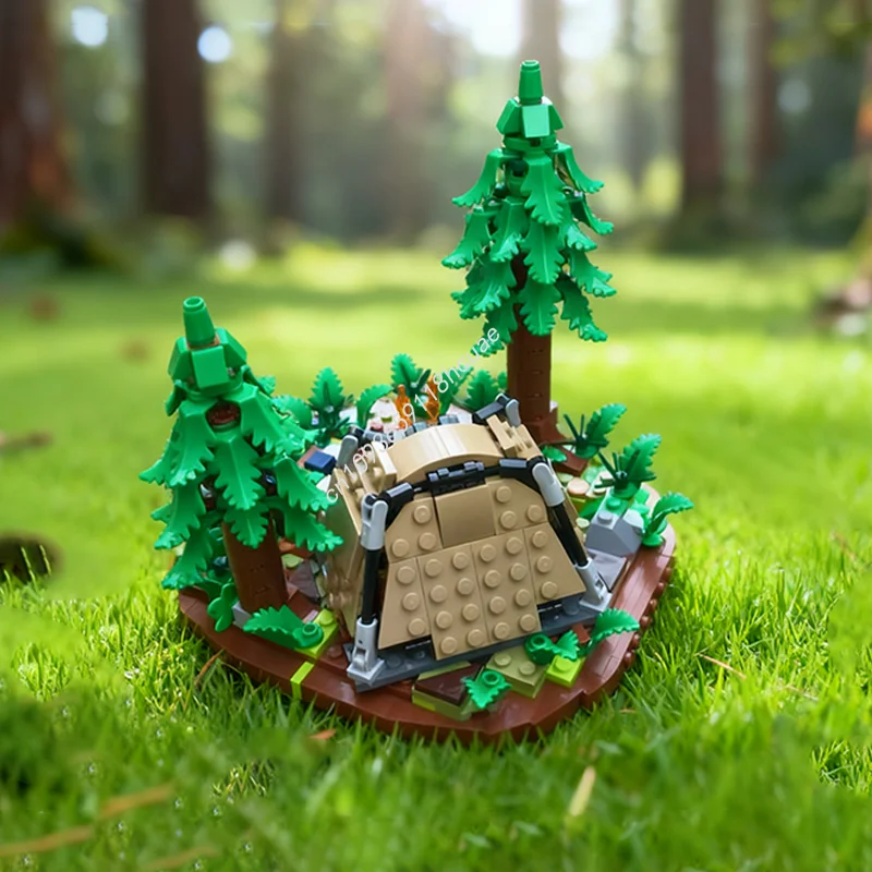 

497 шт. MOC Family Camping Trip nan Модель Строительные блоки Обучающие игрушки для рукоделия креативные модульные кирпичи Подарки на день рождения и Рождество