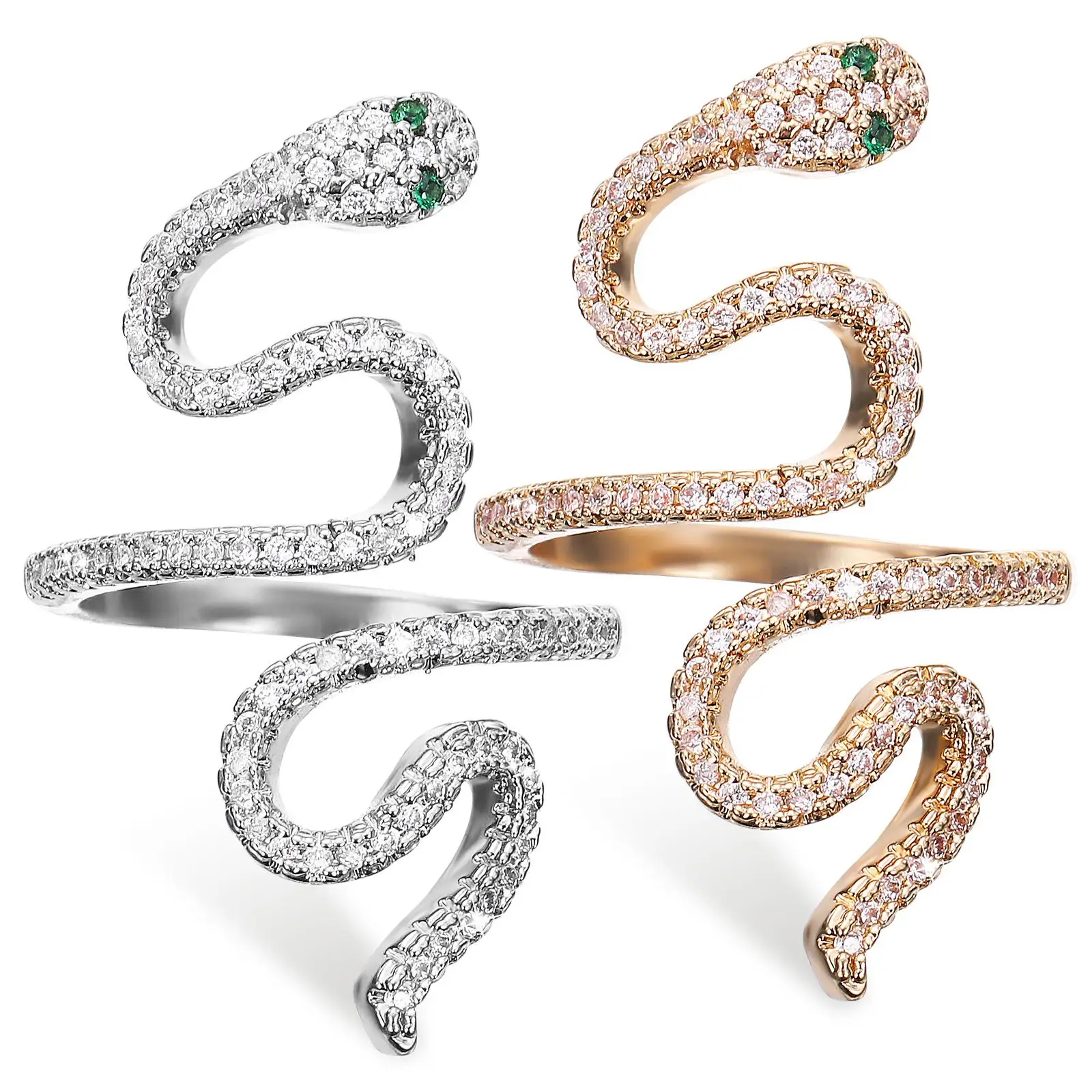 

2Pcs for Women Snake Ring For Men Women Rings Men Adjustable Opening Rings For Woman Finger Snake Ring Jewelry