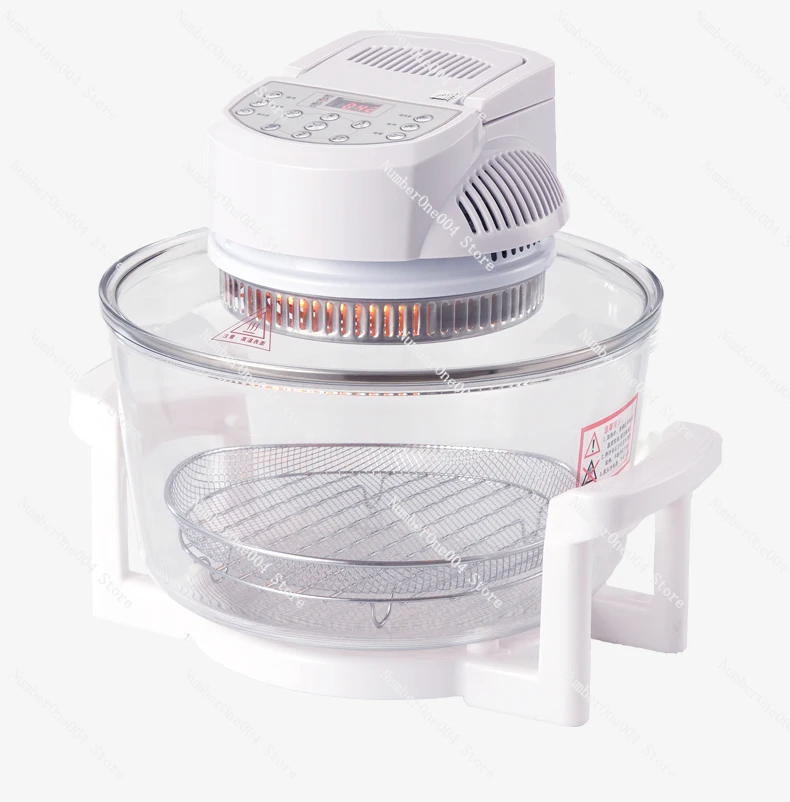 12L Latest Popular Digital Halogen Convection Oven/Flavor Wave Oven Turbo with Glass Bowl Transparent Air Fryer