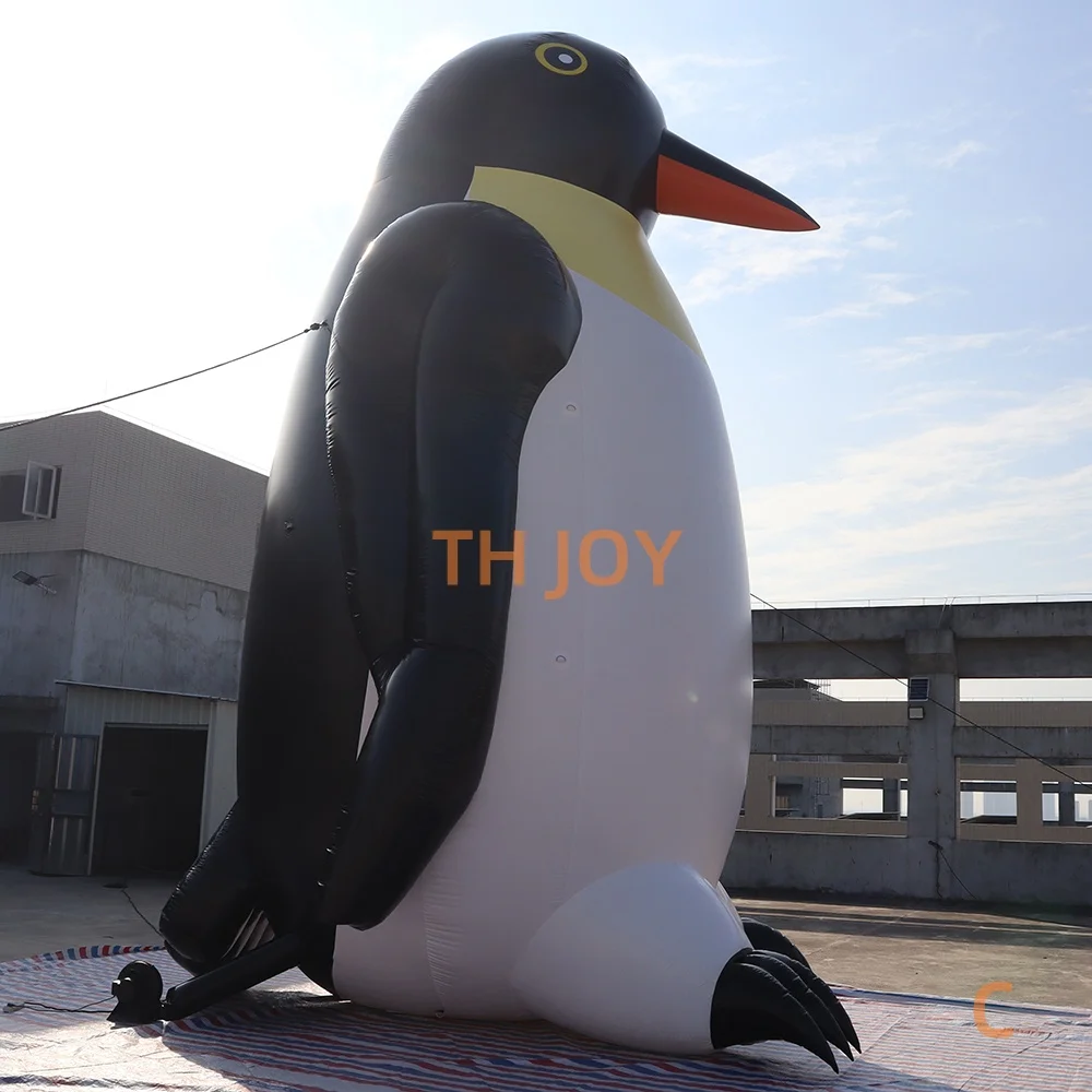 fast air ship to door, 8m high giant inflatable penguin for outdoor decoration, PVC customized penguin balloon for sale