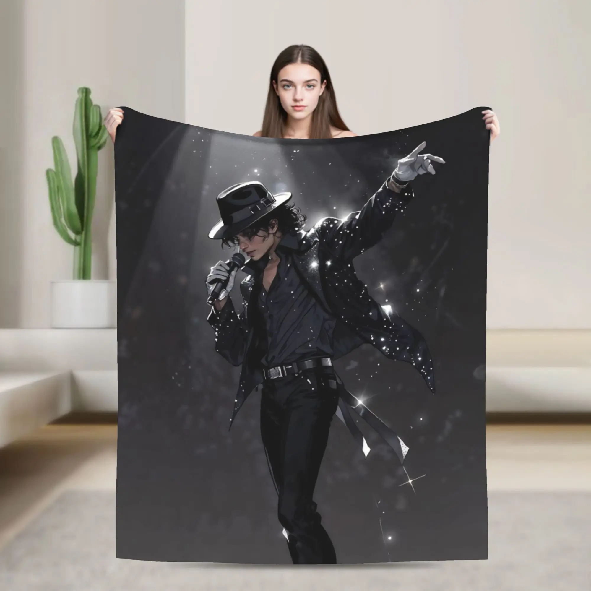 Singer Michael Jacksons MJ Throw Blanket for Couch  Soft Fuzzy Plush Blanket 50x60 Inches Multi-size Bedspread for All Seasons