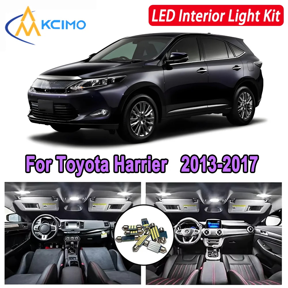 

Kcimo LED For Toyota Harrier (2013-2017) Premium Bright LED Interior Dome Map Trunk Light Kit Car Led Lamps Canbus Car LED Light