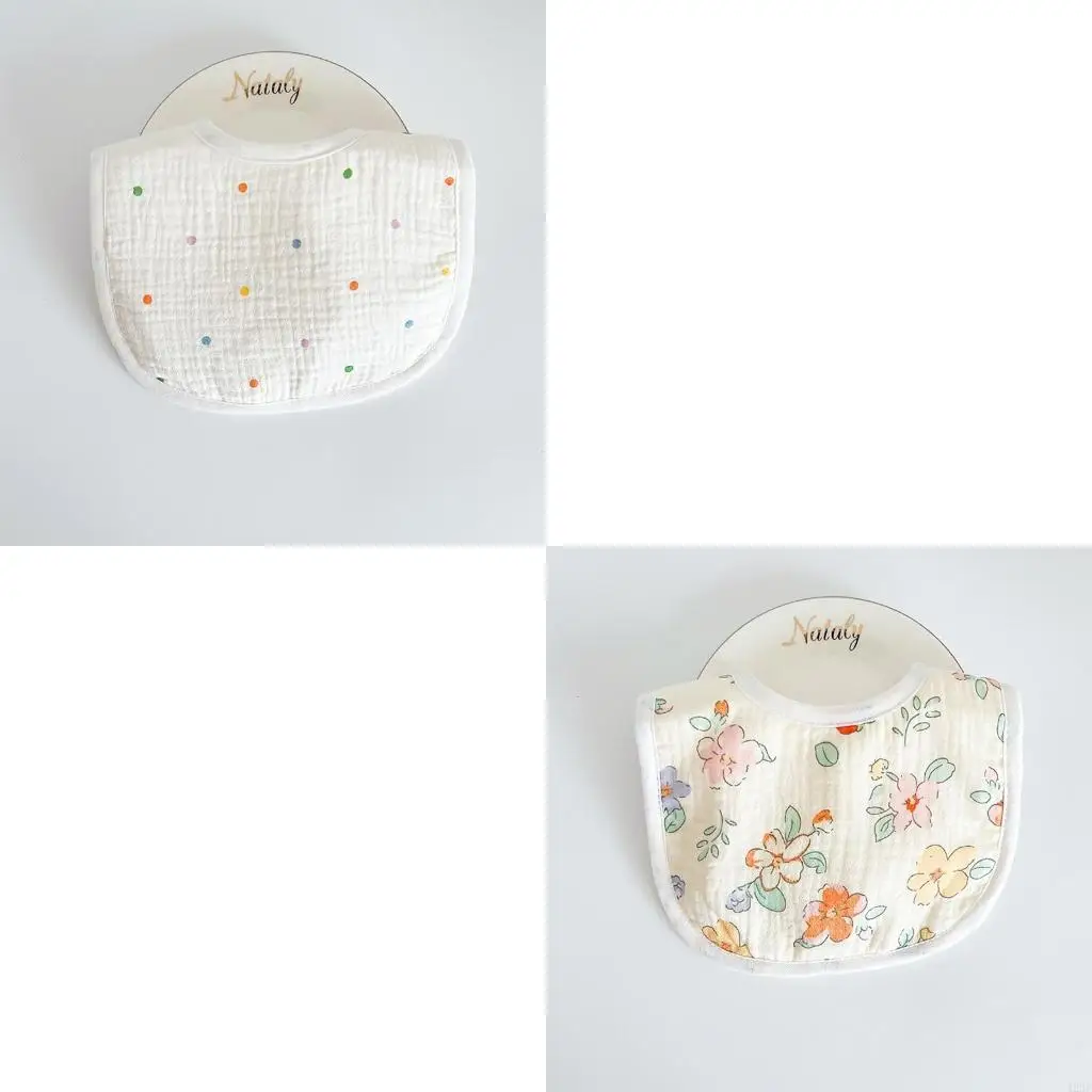 

Practical Baby Neck Protections Easy to Clean Cotton Bibs Lovely Pattern Bibs 425F