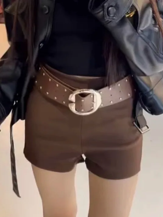 

American High Waist Casual Shorts Women Spring New Slimming Versatile Sexy Girl High End Feeling Tight Butt Hot Pants