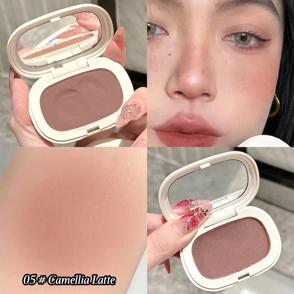 Blush monocolore Texture setosa Resa cromatica elevata Nessuna sensazione di polvere Bassa saturazione Crema fard opaca naturale a lunga durata
