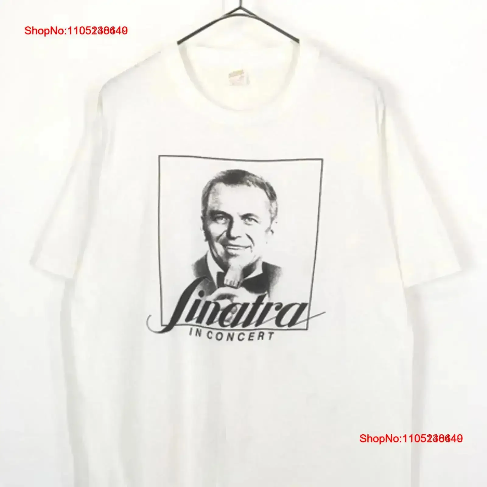 Used Clothing 80S Usa Made Frank Sinatra In Concert Photo Pop Jazz Music T Shirt vintage Washed streetwear Versatile vintage