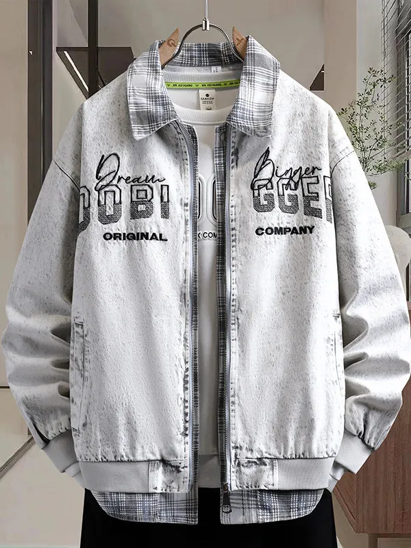 

Loose Men's Denim Jaet Spring Autumn New 2025 Trendy Brand Teenager Casual Jaet Cotton Polyester Rayon Blend Long Sve