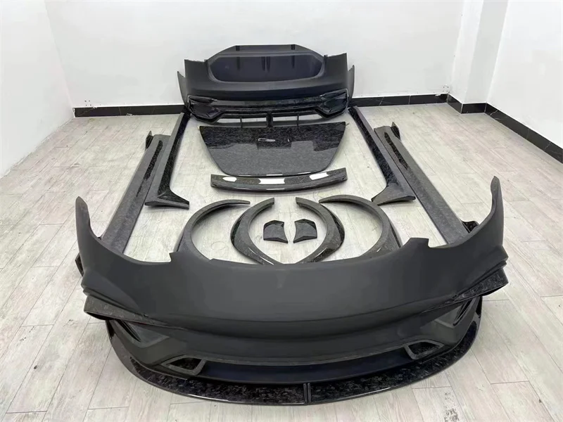 IM style carbon fiber engine hood  front and rear bumpers  wheel eyebrows spoiler body kit for Tesla Model 3 modification