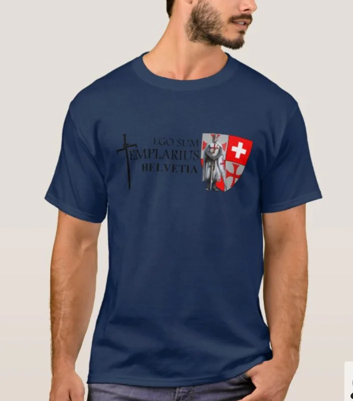 Swiss Coat of Arms Templer Helvetia T-Shirt. Summer Cotton Short Sleeve O-Neck Mens T Shirt New S-3XL