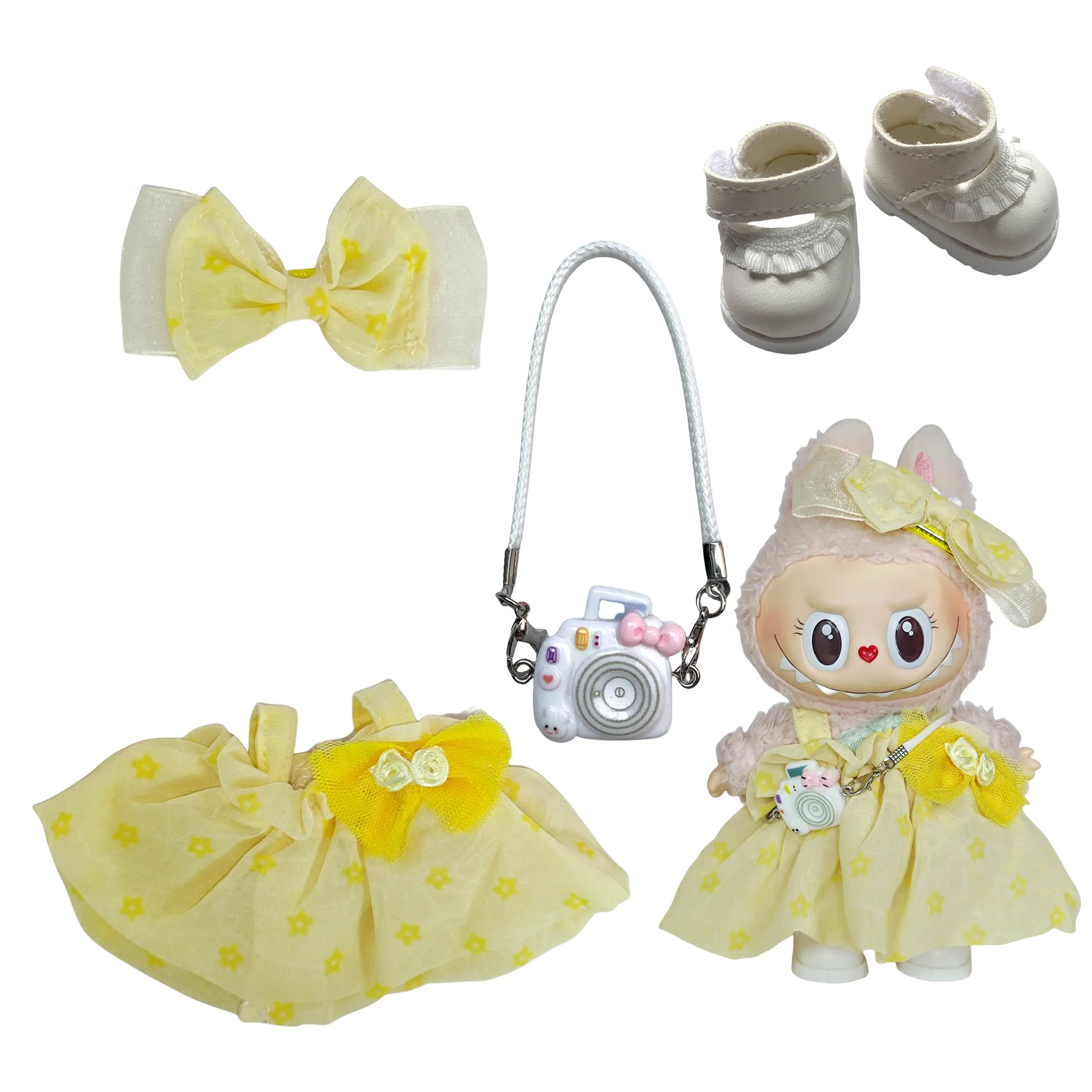 ملابس لـ Labubu 1st & 2nd Generation Keychain Labubu Clothing Hanger Pullbu Premium Scrt Set