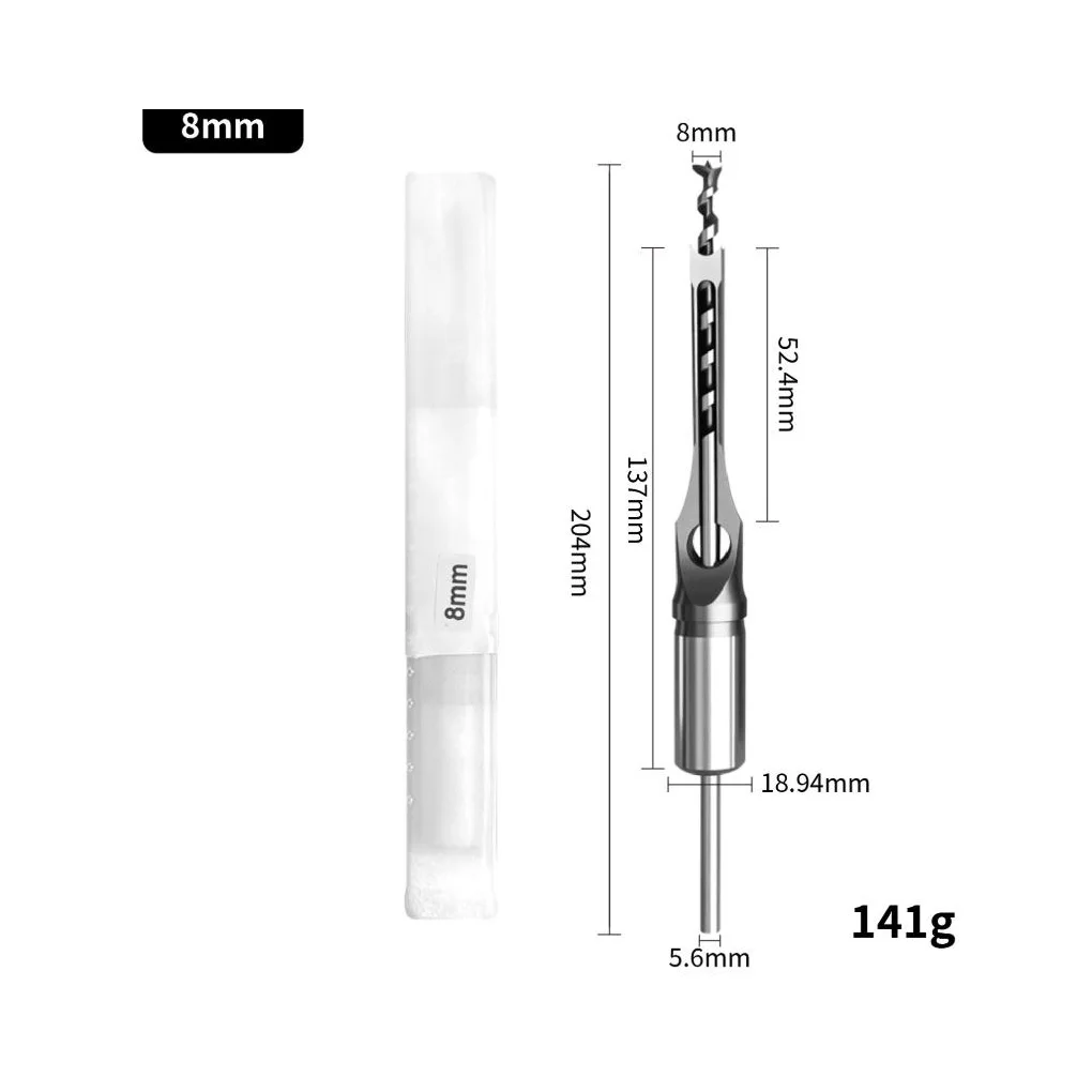 

Woodworking Square Hole Drill Bit Set Drilling Holder Mortising Chisel Drill For Efficient Woodworking Drilling Jobs
