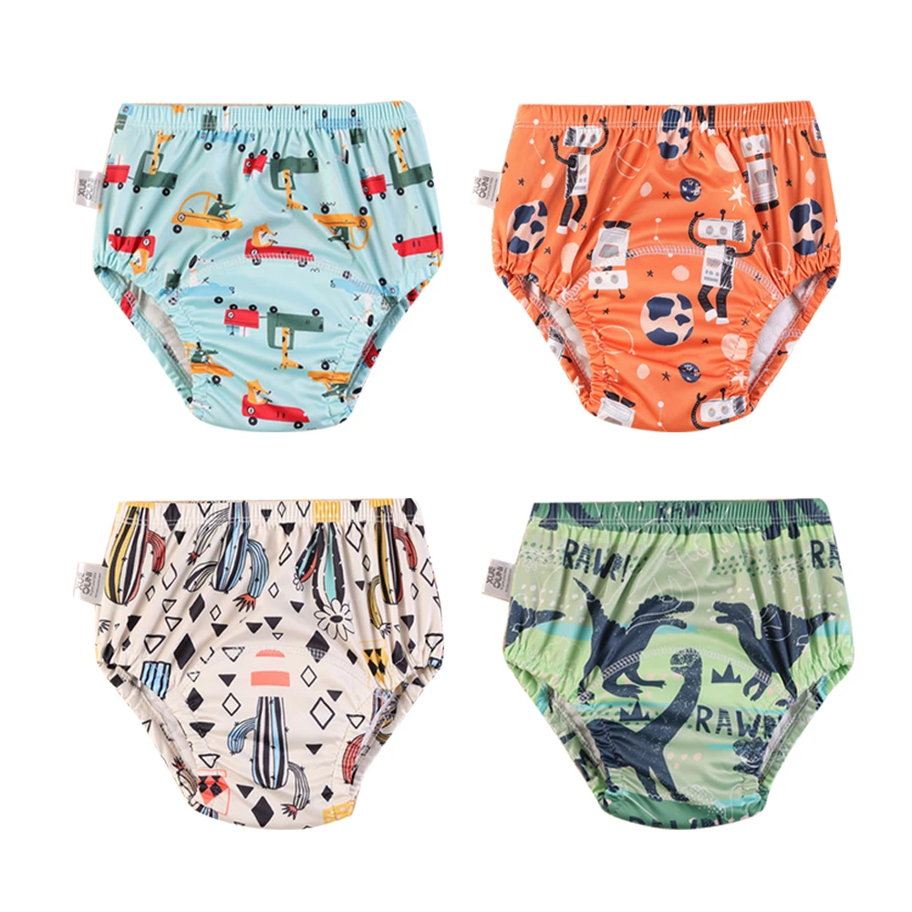 4pcs New Cute Cartoon pannolino di stoffa mutandine riutilizzabili Baby Potty Training Pants lavabile bambino pannolino che cambia biancheria intima