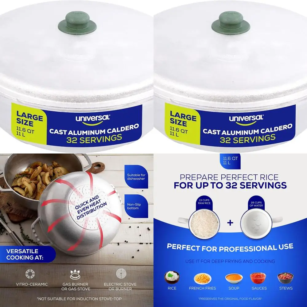 

32-Cup 11.6 QT Aluminum Dutch Oven Pot with Even Heat, Ideal for Rice and Fries, Fast Cooking