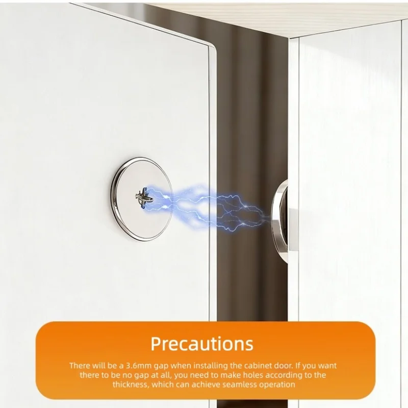 Ultra-thin cabinet door magnetic fasteners, concealed circular metal magnetic drawer latch, suitable for kitchen cabinet drawer - view 6