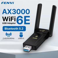 Fenvi WiFi 6E AX3000 USB Adapter Bluetooth 5.2 Tri Band 2.4G/5G/6GHz WiFi6 Network Card Wireless Receiver USB3.0 Dongle MU-MIMO