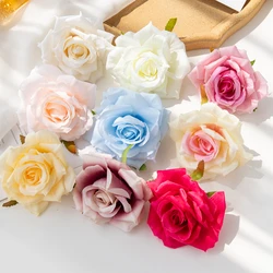 10PC 10Cm Silk Garden Rose Arch Wedding Brooch Home Decoration Accessories Christmas Wreath Artificial Flowers for Scrapbooking