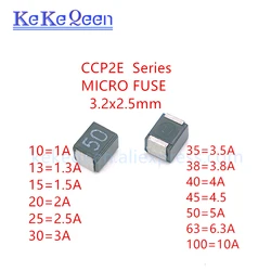 10Pcs MICRO FUSE 3.2*2.5mm CCP2E10/13/15/20/25/30/35/38/40/45/50/63/100 TTE 72V 1A 2A 3A 5A 6.3A 10A SMD Chip Circuit Protectors