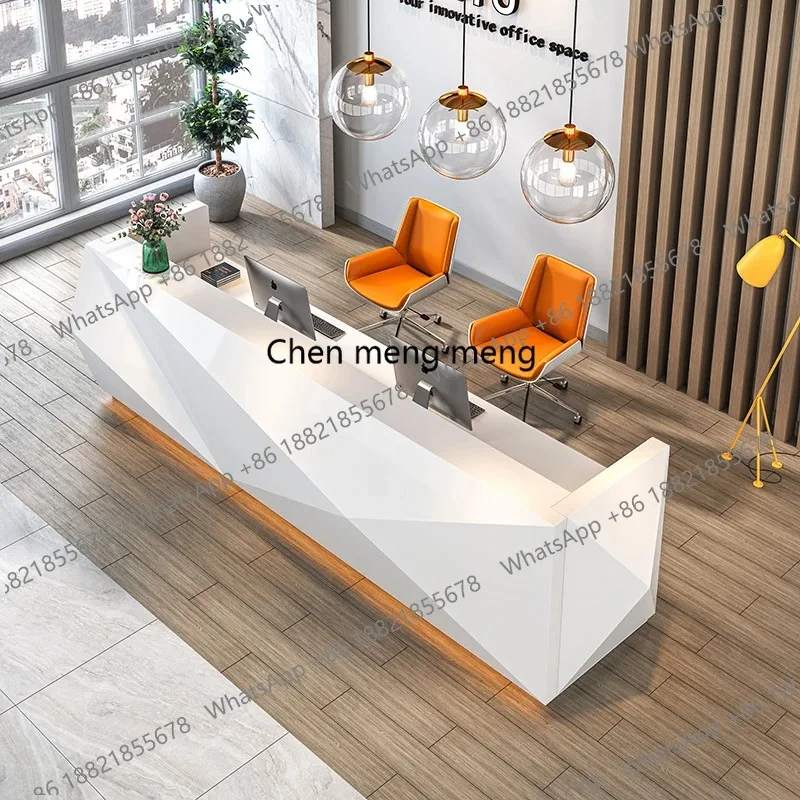 

F5822 White Paint Simple Reception Desks Modern Company Welcome Consultation Reception Desks Beauty Salon Bar Empfangs Theke Fu