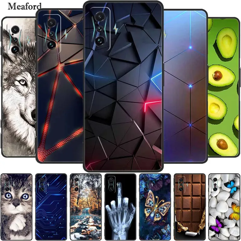 Funda de animales para Redmi K50 Gaming, Funda suave de silicona TPU para teléfono Xiaomi Redmi K50 Gaming Edition/Redmi K50G Cat Funda