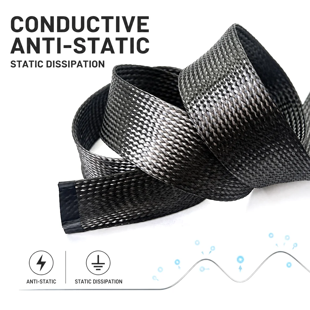 ID 4~80 mm Black High Density Carbon Fiber Sleeve Shield Wire Cable Tube Sheath Sleeve High-Temp Resistant Lightweight & Durable
