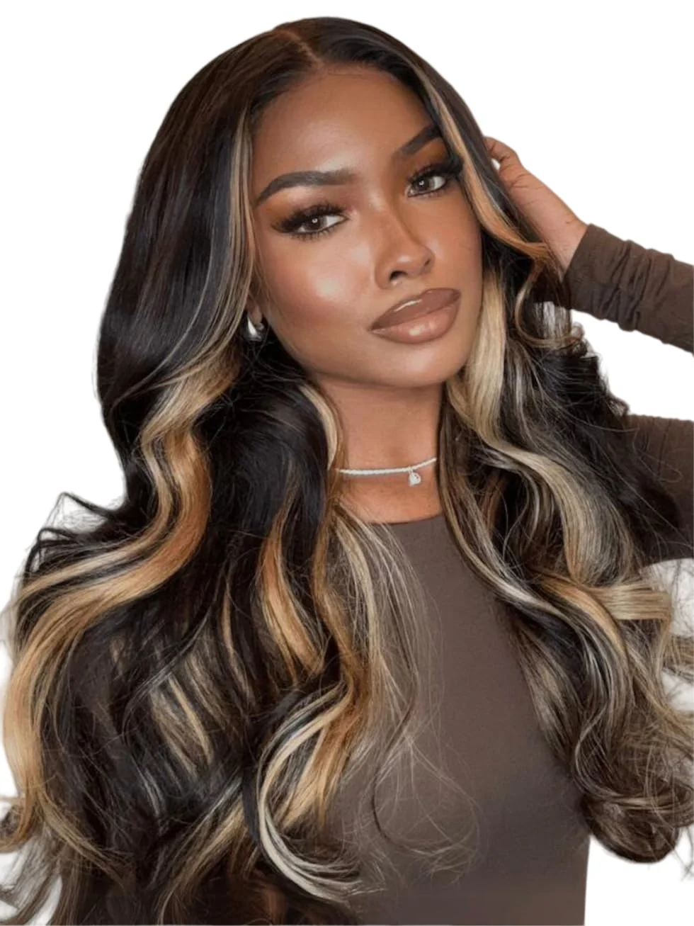 Ombre Highlight Colored 13x6 Lace Front Human Hair Wigs Pre-plucking Honey Blonde with Black Body Wave 1B/27# Lace Frontal Wig