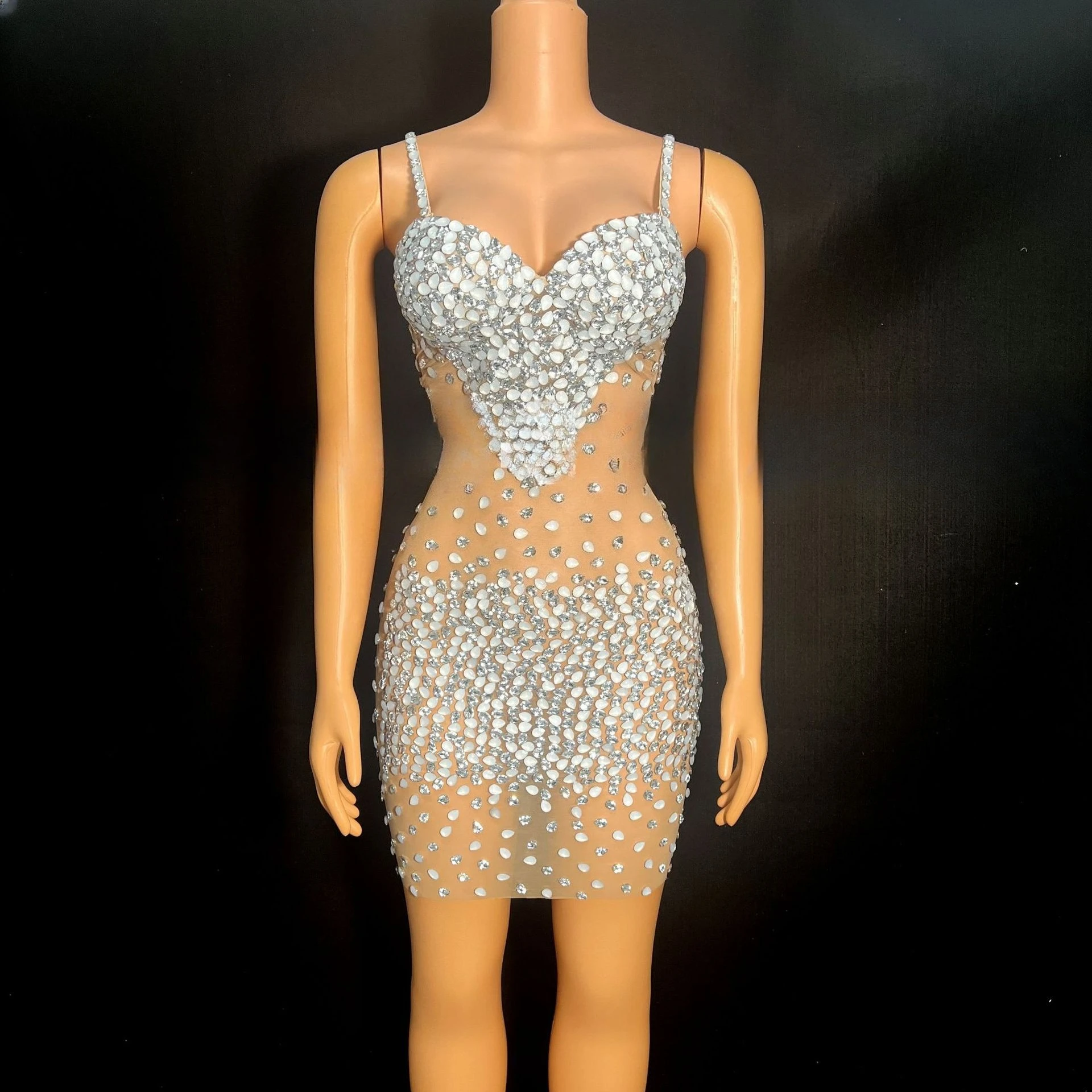 

Crystal Perspective Fashionable Sexy Party Dress Women Dresses For Party And Wedding Vestidos De Gala Bachelorette Party Dresses