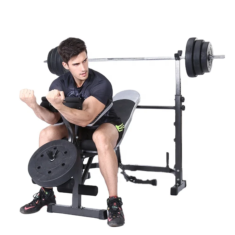 Panca per sollevamento pesi regolabile multi attrezzatura da palestra domestica con barra pull down lat