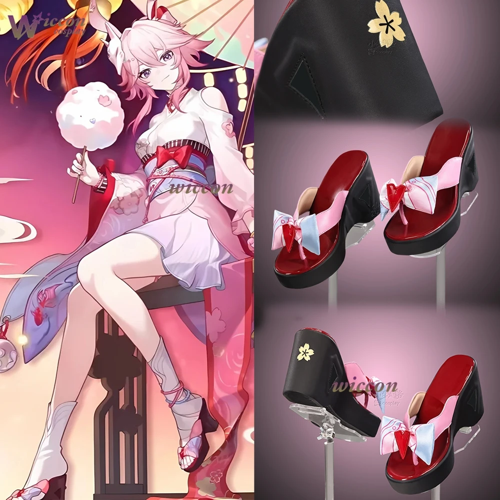 NebulaCloak Honkai Star Rail Evanescia Feiying Moon Awaiting Blossoms Cosplay Heeled Buckle Stiletto Slides Shoes Halloween