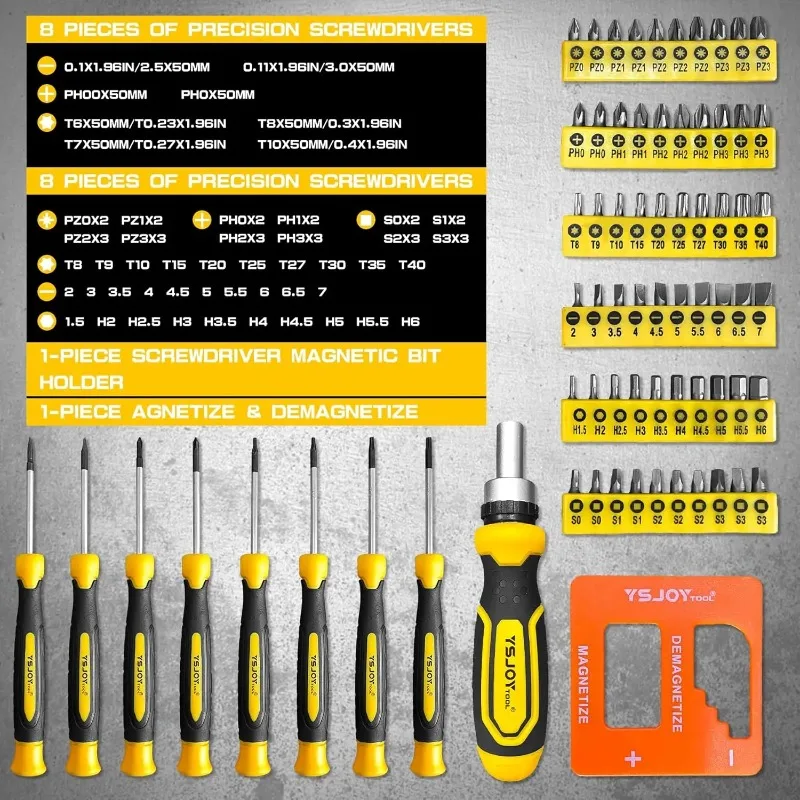 【Professional Grade】TX 131Pcs Magnetic Screwdriver Set Repair Tool Precision Screwdriver Set Nut Driver And Bit Set Hex Wrench K view 4