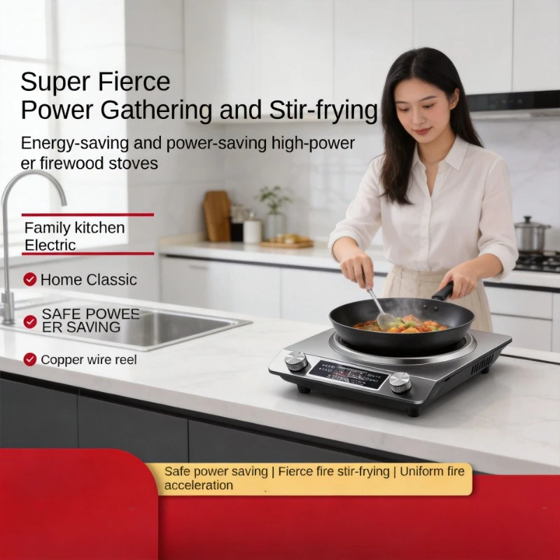 3500W High Power Concave Induction Cooker Waterproof Strong Fire Household Stir Fry Cooking Stove