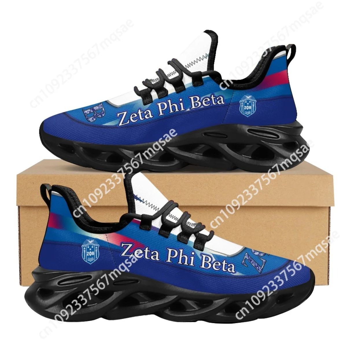 

Custom Luxury Brand Outdoor Mesh Sneakers Zeta Phi Beta Design Platform Shoes for Women Dirt Resistance Lace-up Footwear