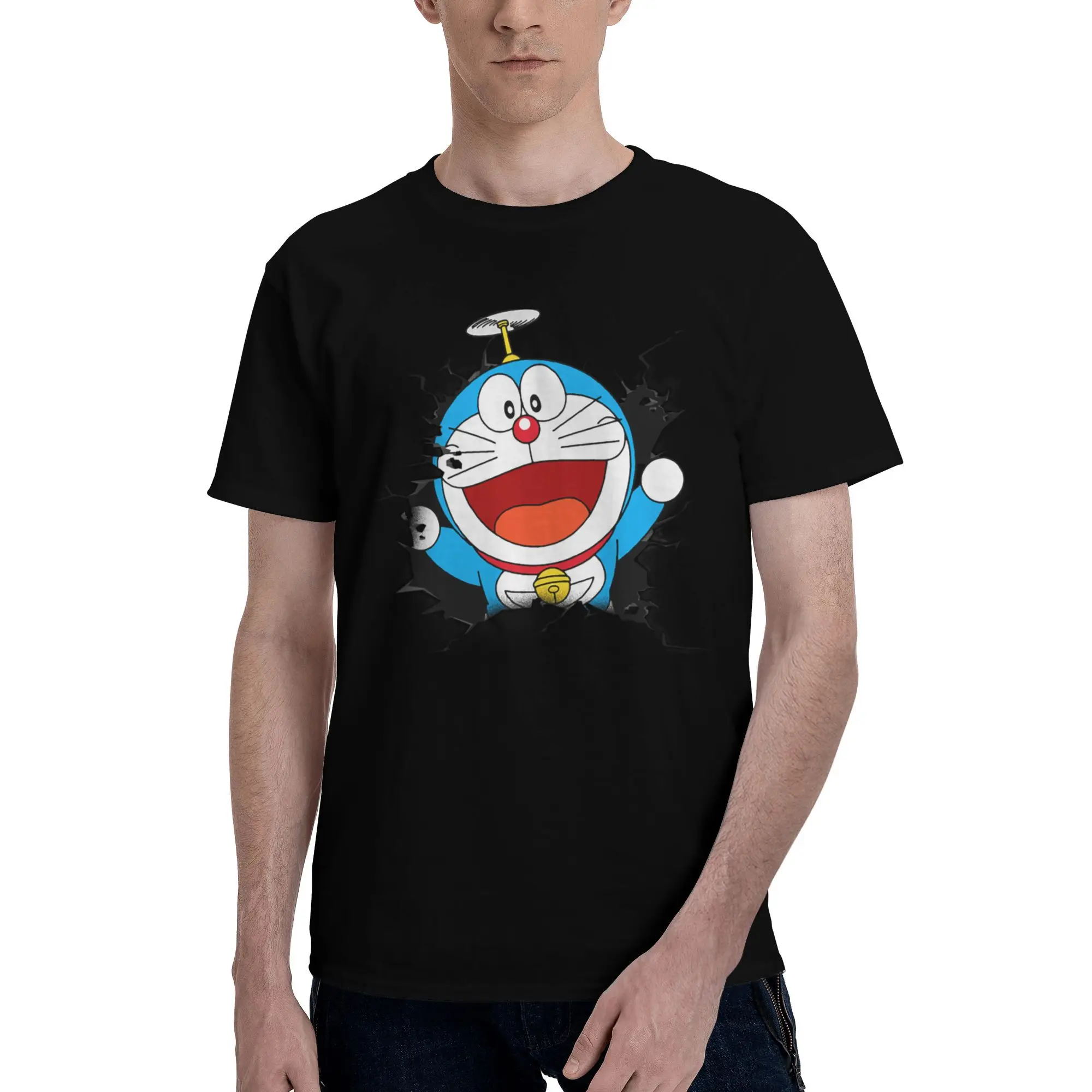 

Custom Men's D-Doraemons Cartoon T Shirts Short Sleeve Cotton Tshirt Fashion T-shirt Casual Tee Loose Fit Clothing