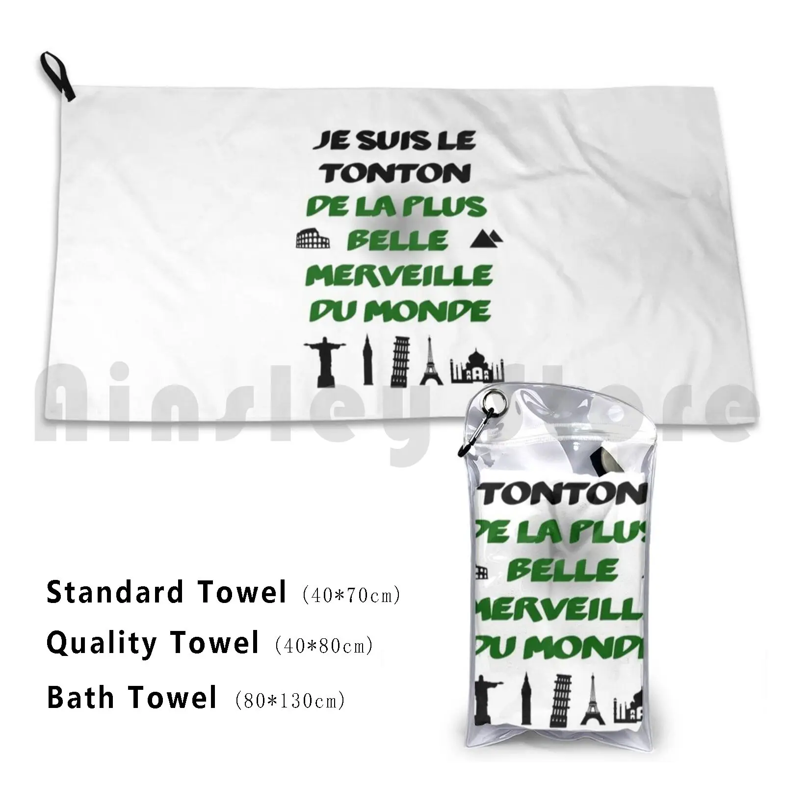 I Am The Uncle Of The Most Beautiful Wonder In The World Custom Towel Bath Towel Dad Uncle Godfather Gaga