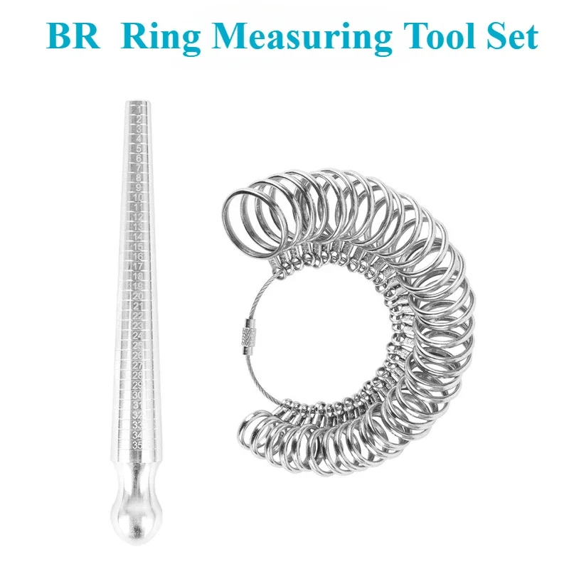 KR/JP/BR  Ring Sizer Kit - Finger Size Measuring Tool with Ring Stick & Size Chart