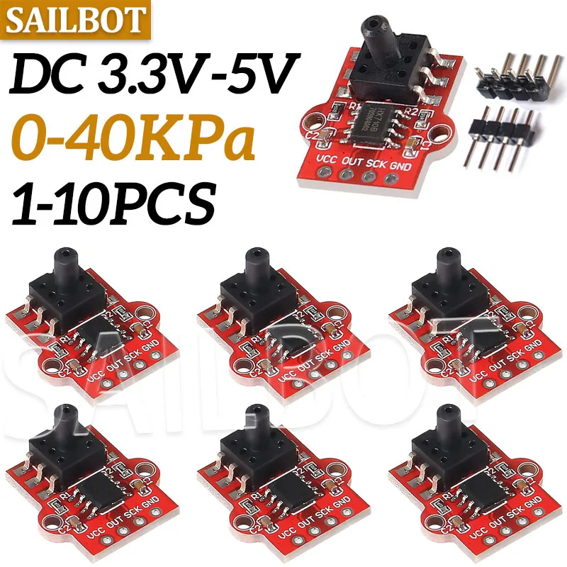 تيار مستمر 3.3 فولت 5 فولت 0-40KPa وحدة استشعار الضغط ربط 2.5 مللي متر لينة أنبوب الرقمية السائل وحدة تحكم في مستوى المياه مجلس لاردوينو