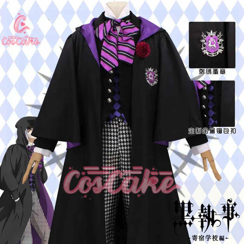 Zwarte Butler Gregory Violet Boarding College Cosplay Kostuum Cos Game Anime Party Uniform Hallowen Spelen Rol Kleding Kleding