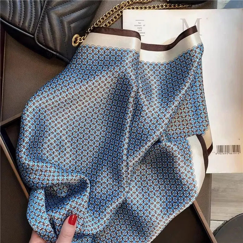 100% Echter Seidenschal für Damen, Neues Bandana, Quadratischer Schal, Wickeltuch, Eleganter Frühlings-Mode-Luxus-Hochwertiger Hijab 53cm – Detail 12