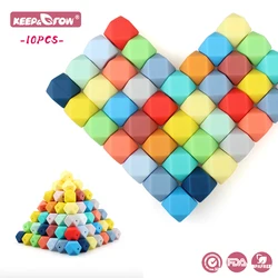 TeWindsor-Perles de dentition en silicone pour bébé, 10 pièces, 14mm, polygone hexagone ChFukBeads, nouveau-né, produit d'allaitement, bricolage, sucette JOclips