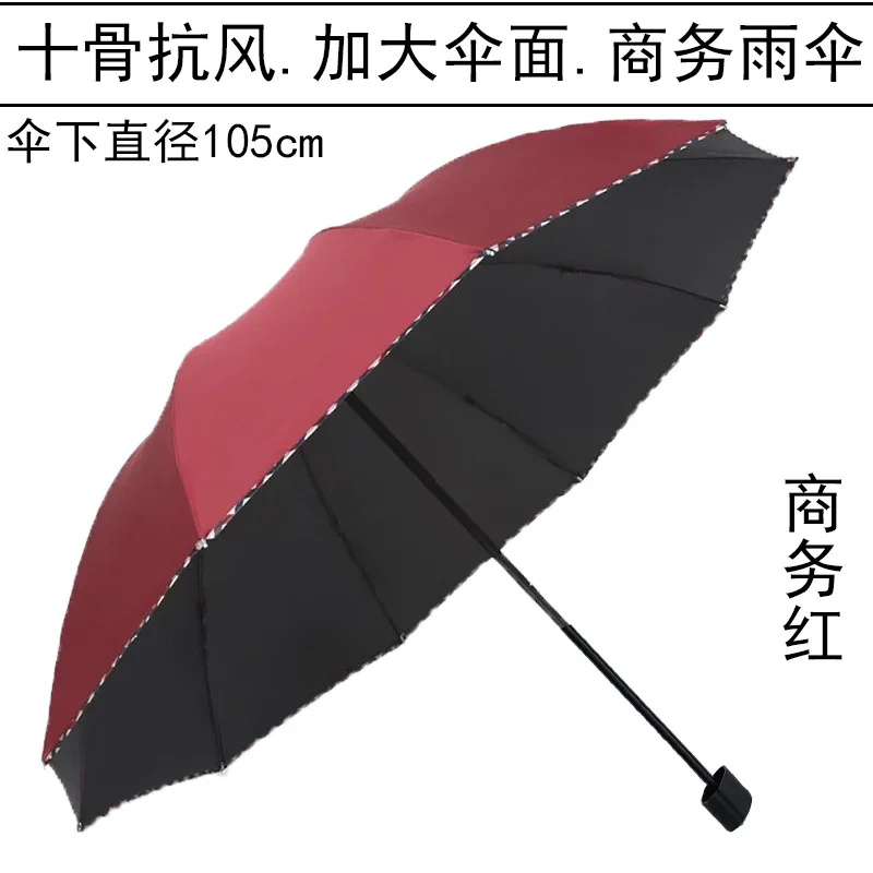 Ten Bone Manual Vinyl Sunblock Umbrella Sunshade Umbrella UV Protection Three Fold Sun Umbrella Clear Umbrella