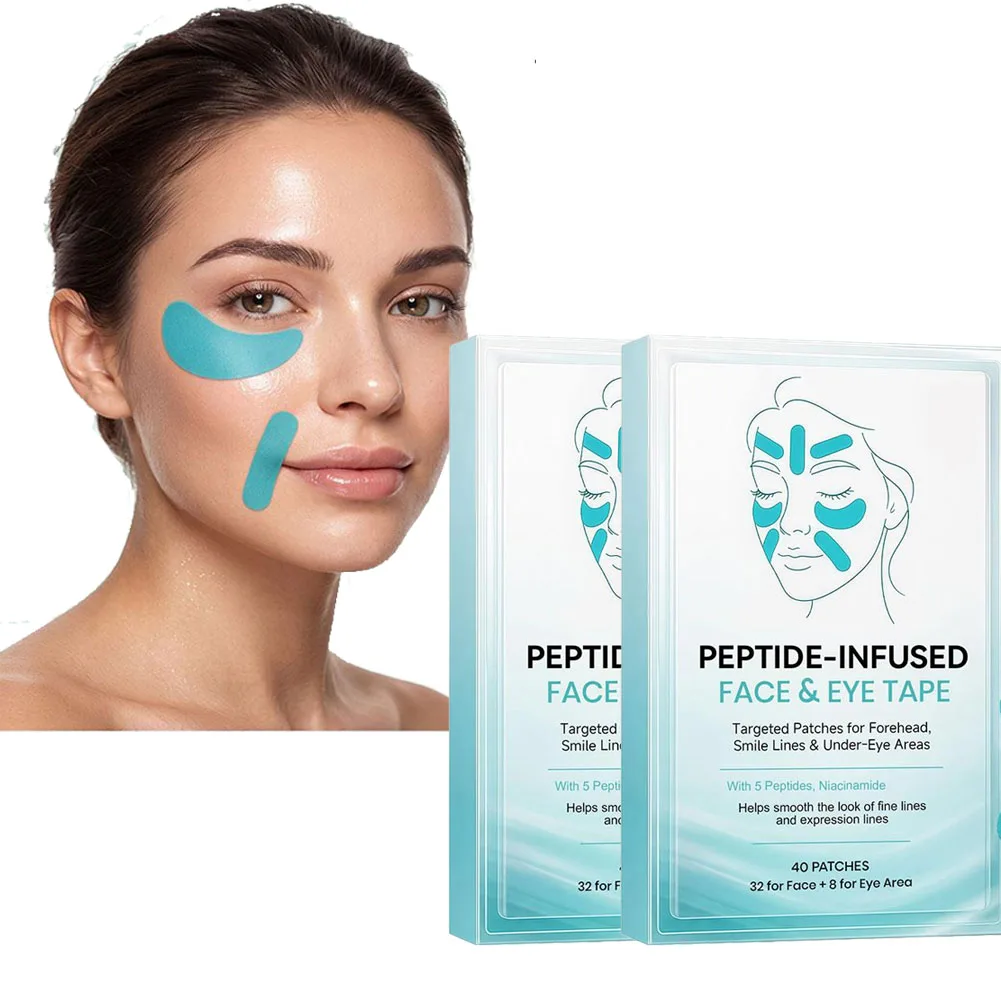 Peptide-Infused Face & Eye Tape Wrinkle Removal Sticker Smooth Forehead Smile Lines Wrinkles Peptide Facial Tape Skin Care Tools