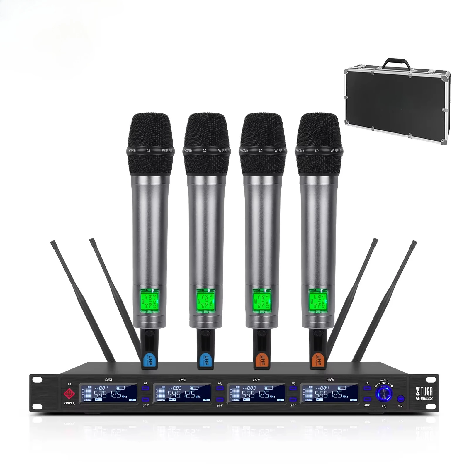 Flight case Packaging Wireless Microphone 4 Channel Aluminum Alloy